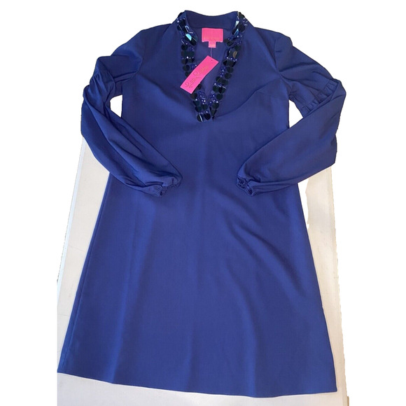 Lilly Pulitzer Dress Womens Size 00 NEW Navy Blue Stretch Mini Coastal Vacation - Picture 12 of 12